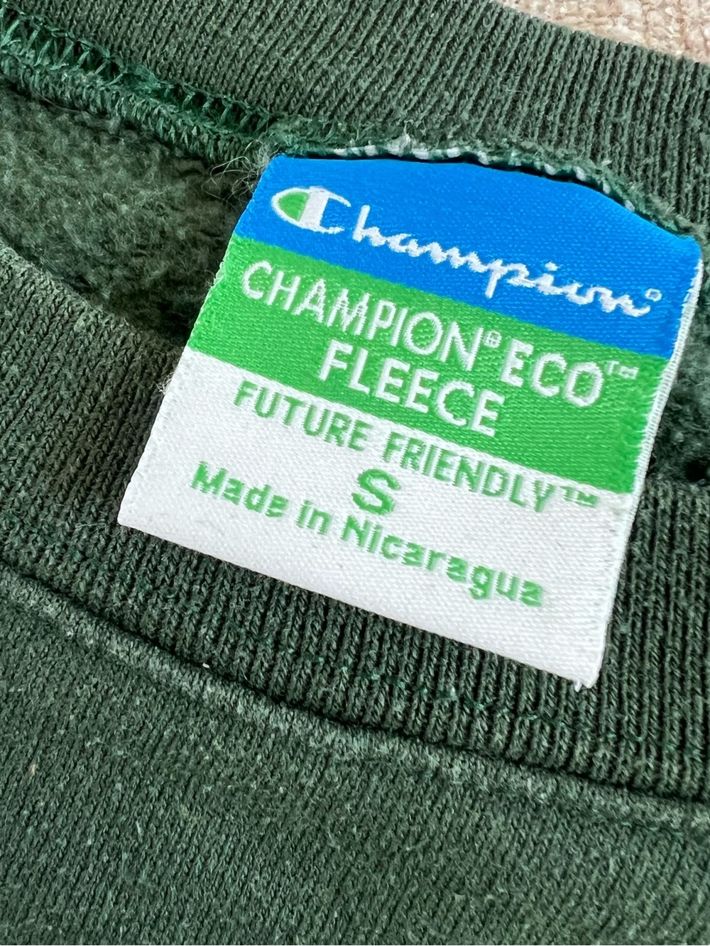 Champion Michigan State University (MSU) Green Crewneck with White Lettering - Picture 4 of 4